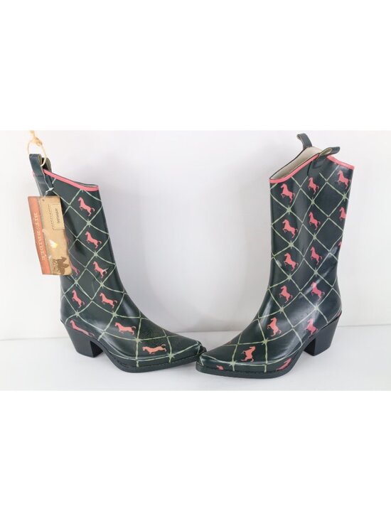 Vintage Shoes - Deadstock Vtg Y2K Womens 7 Western Equestrian Horse Waterproof Rain Cowboy Boots